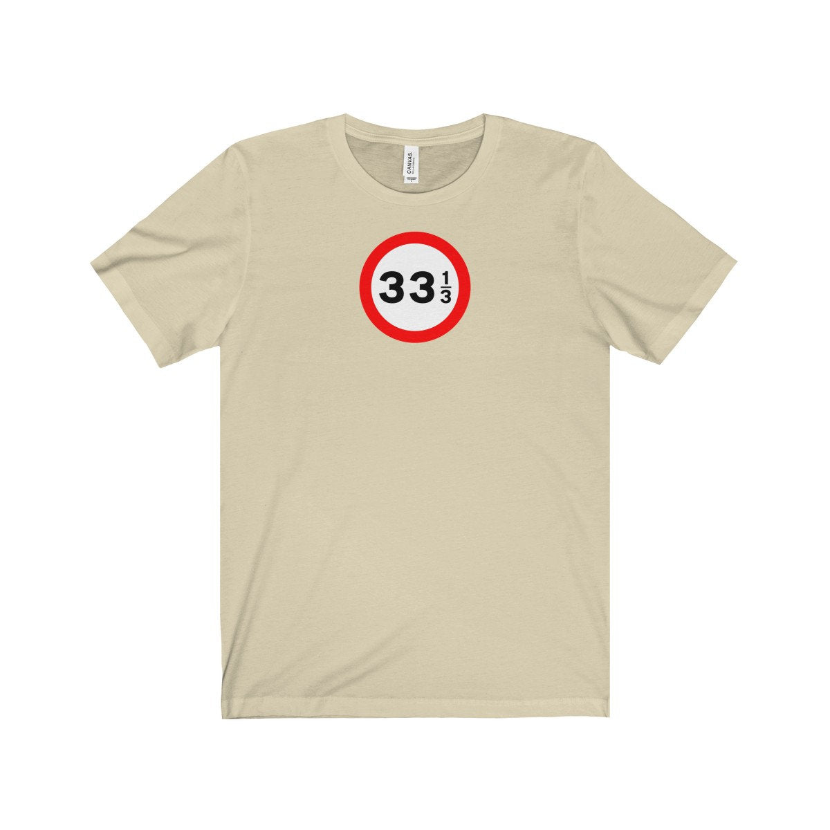 DJ 33 1/3 RPM UK Speed Sign Original Record Player Turntable Wax Disc Unisex Jersey Short Sleeve Tee