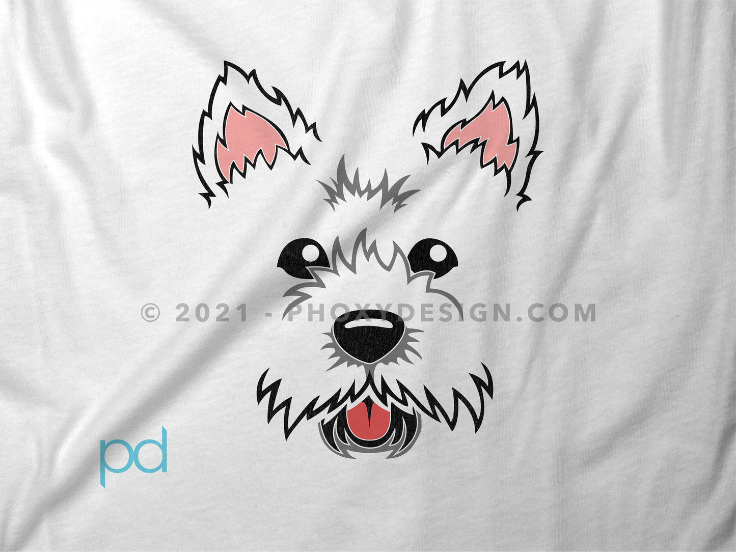 Cute Westie T-Shirt, West Highland Terrier Gift Idea, Adorable Fluffy Dog Face Tee Shirt T Top