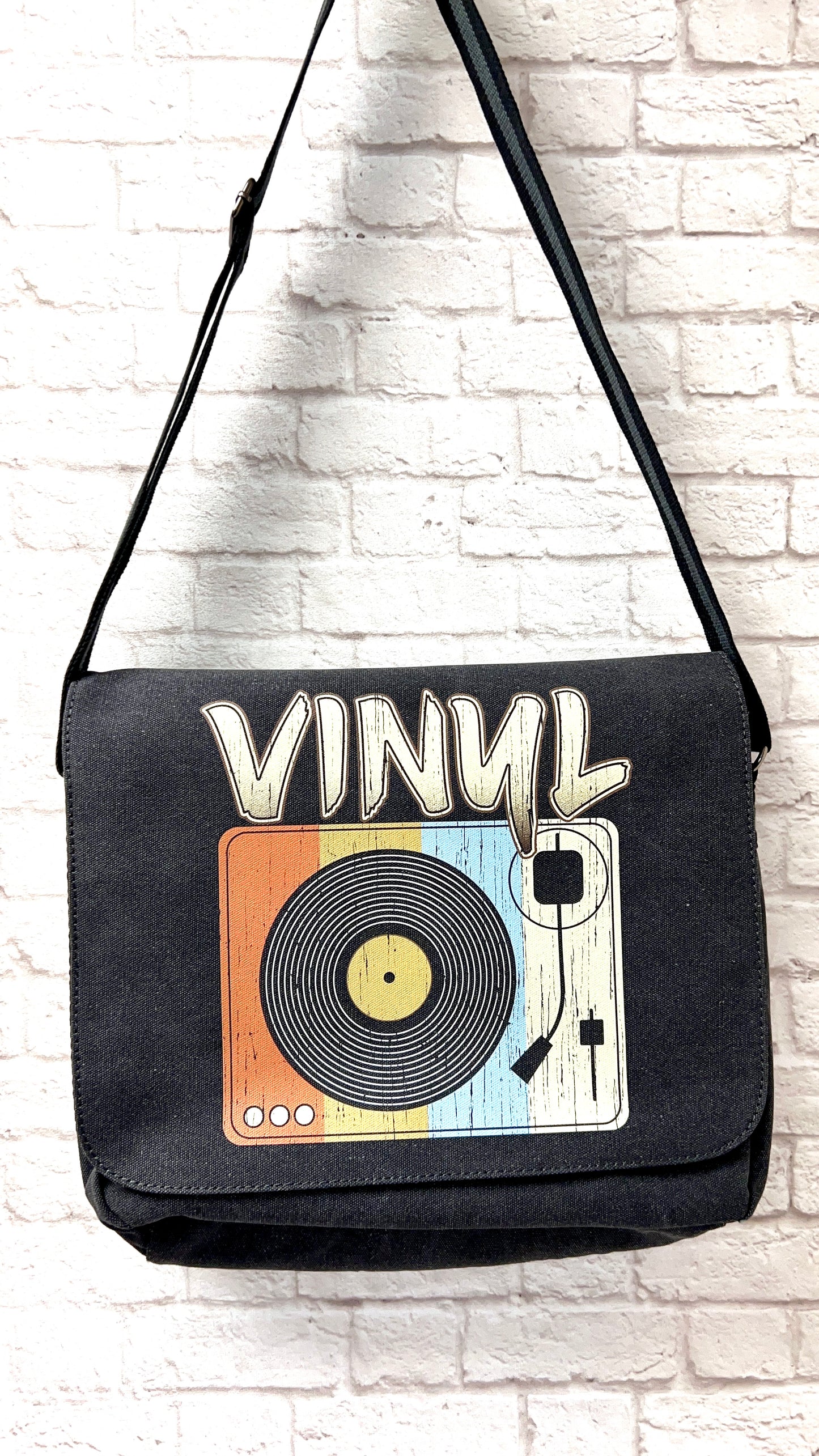 Record Player Retro Vintage Funky 70s 80s Classic Shoulder/Messenger Record Bag
