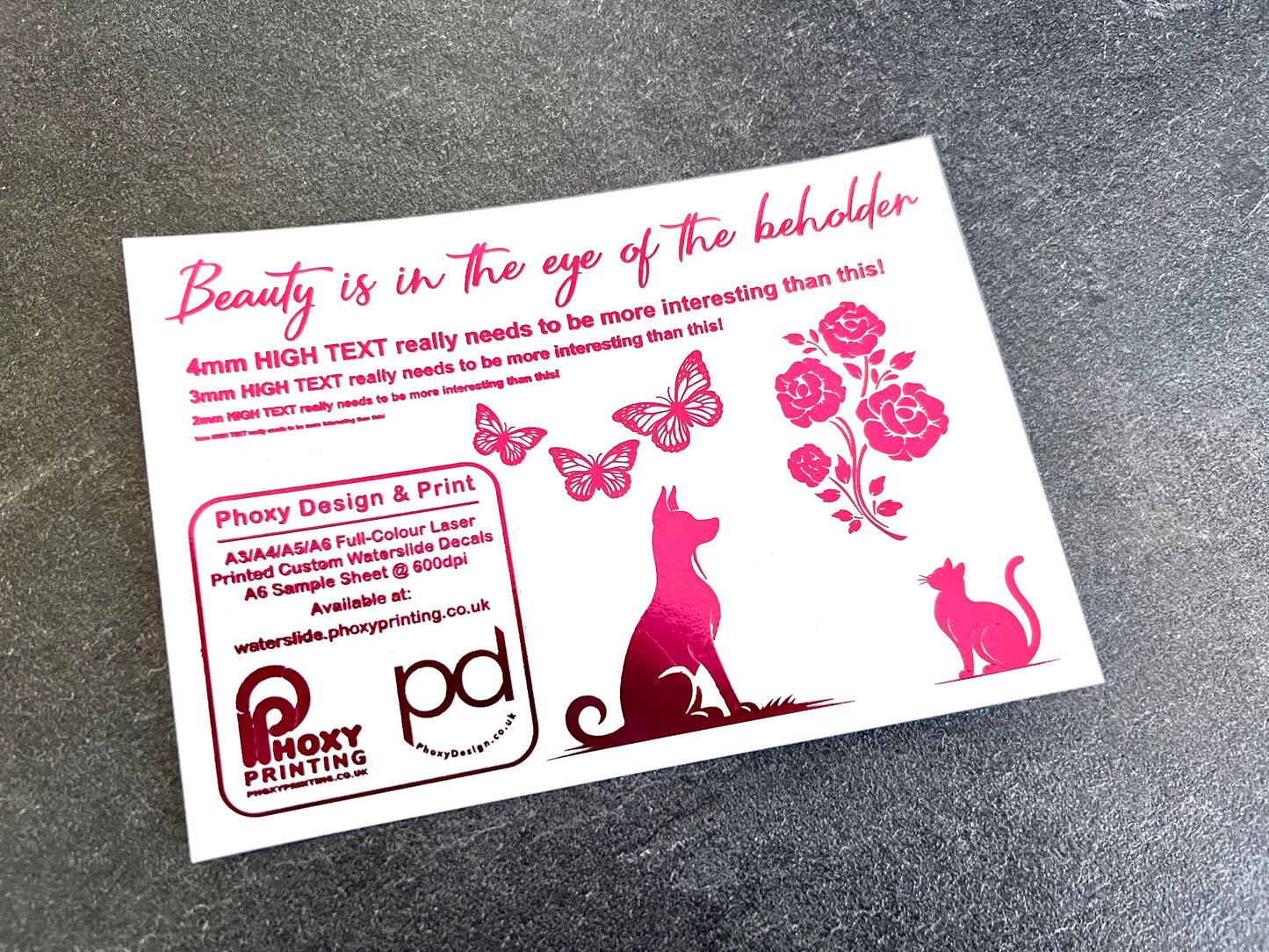 Custom Metallic Waterslide Decals/Transfers