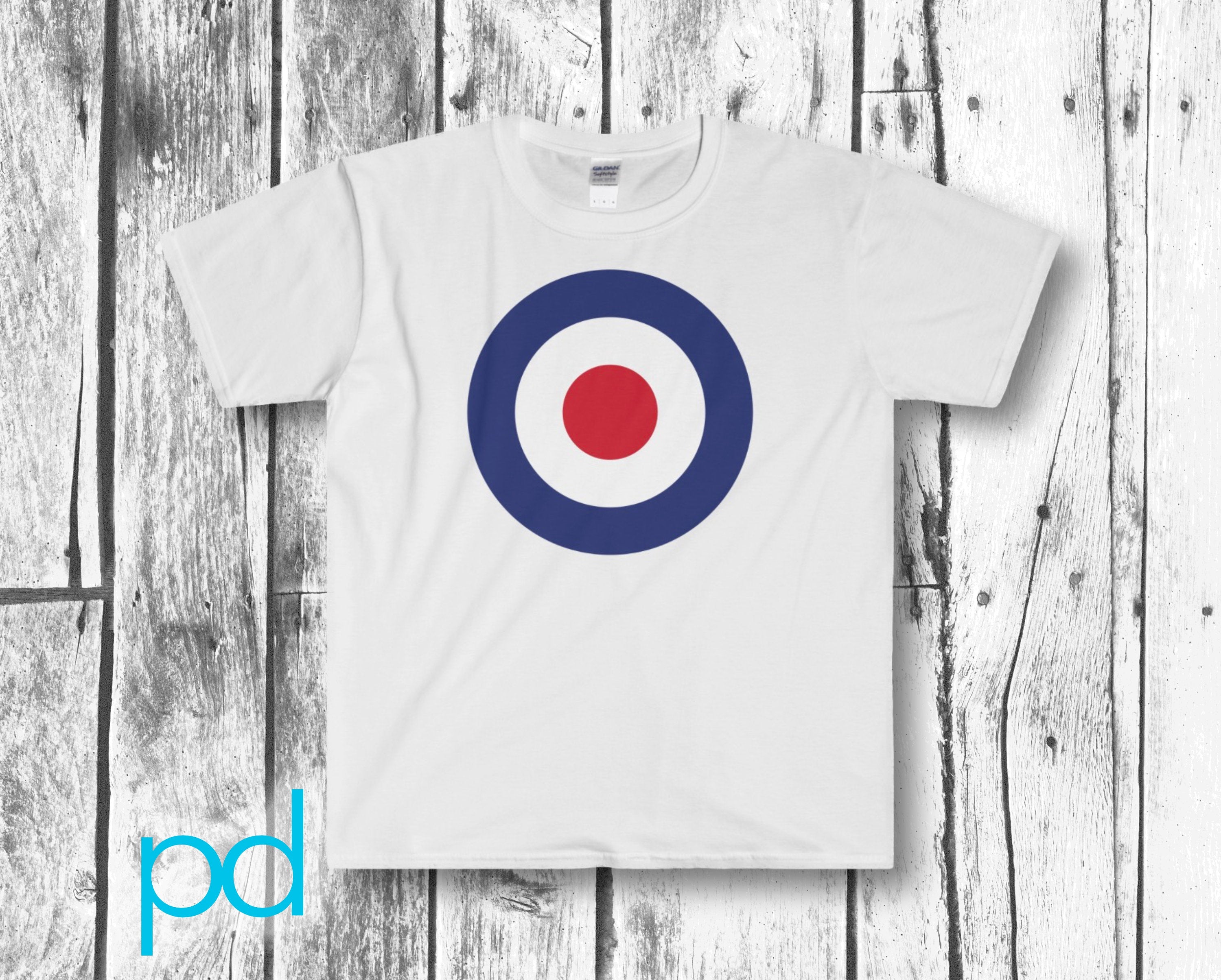 RAF Roundel Target Bullseye Red White & Blue MOD Circle Men's Fitted S ...