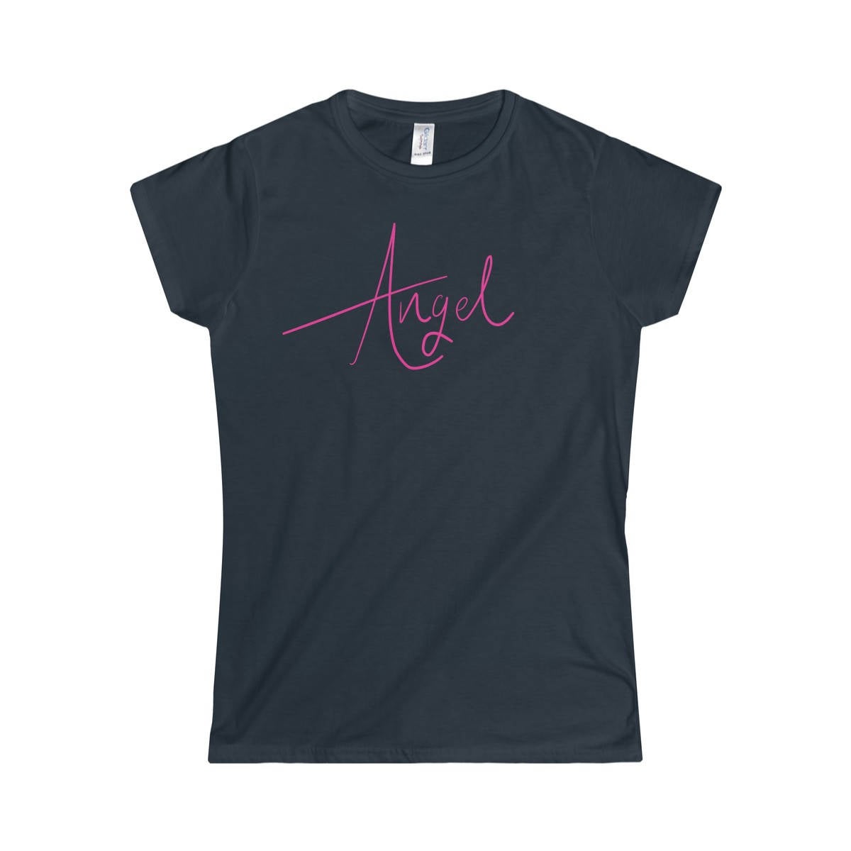 Angel Shirt Handwritten in Hot Pink Softstyle Women&#39;s TShirt