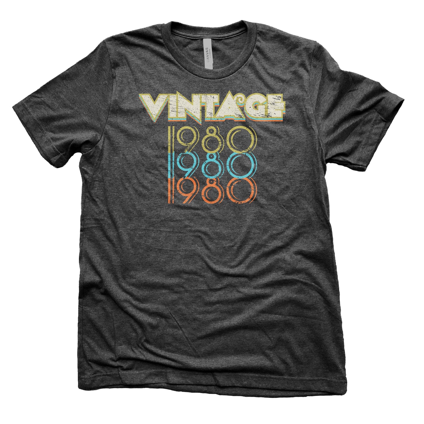 42nd Birthday Gift Vintage 1980 Triple Tee Shirt for Men or Women Unisex Jersey Short Sleeve T-shirt