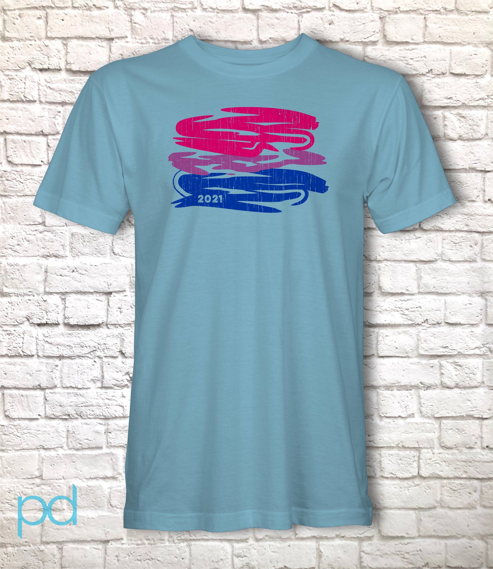 Bi Pride Flag T-Shirt, Scribble Sketch Style Bisexual Tee Top, LGBTQ+  Bisexuality Coming Out In 2021 Fully Customisable Unisex T Shirt