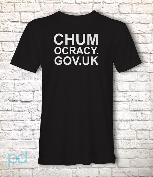 Chumocracy T-Shirt, UK Anti-Government Tee Shirt, chumocracy.gov.uk, Unisex Jersey Short Sleeve Graphic Print Top