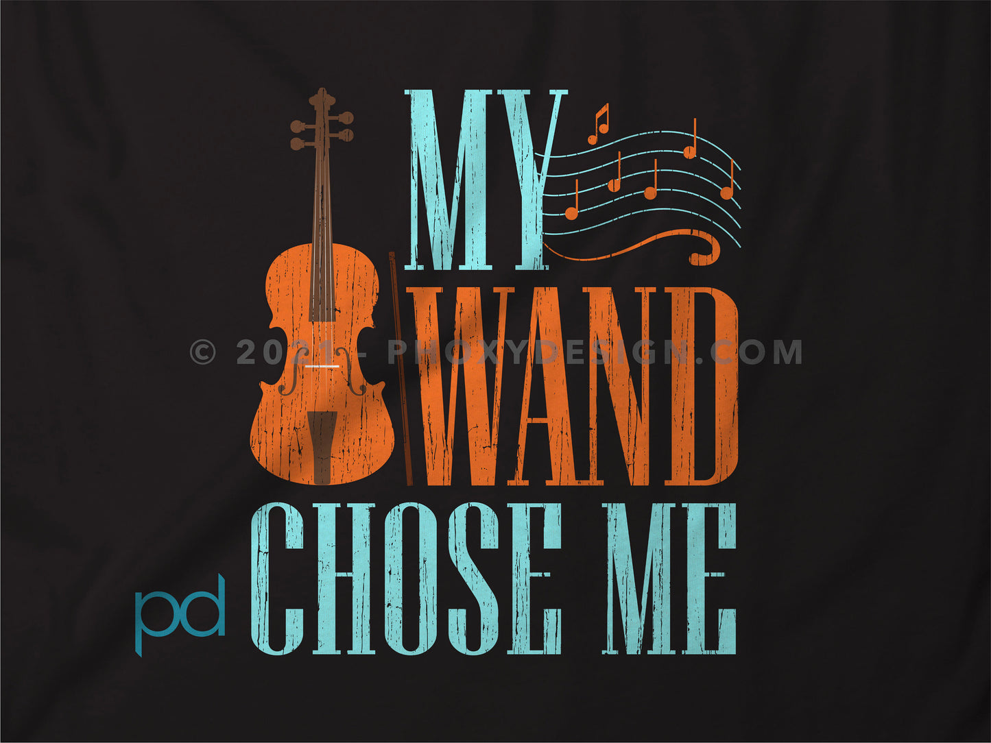 Funny Violin T-Shirt, Violinist Fiddle Player Gift Idea Tee Shirt Top - My Wand Chose Me