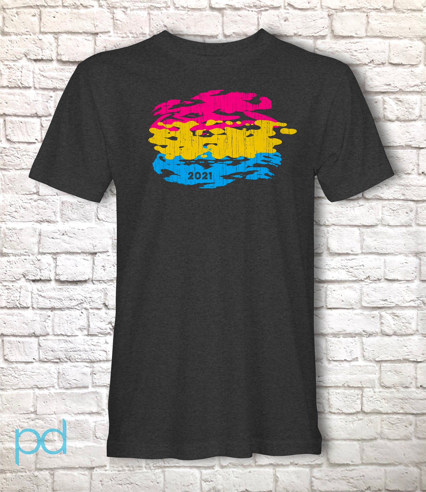 Pan Pride Flag T-Shirt, Scribble Sketch Style Pansexual Tee Top, LGBTQ+  Pansexuality Coming Out In 2021 Fully Customisable Unisex T Shirt