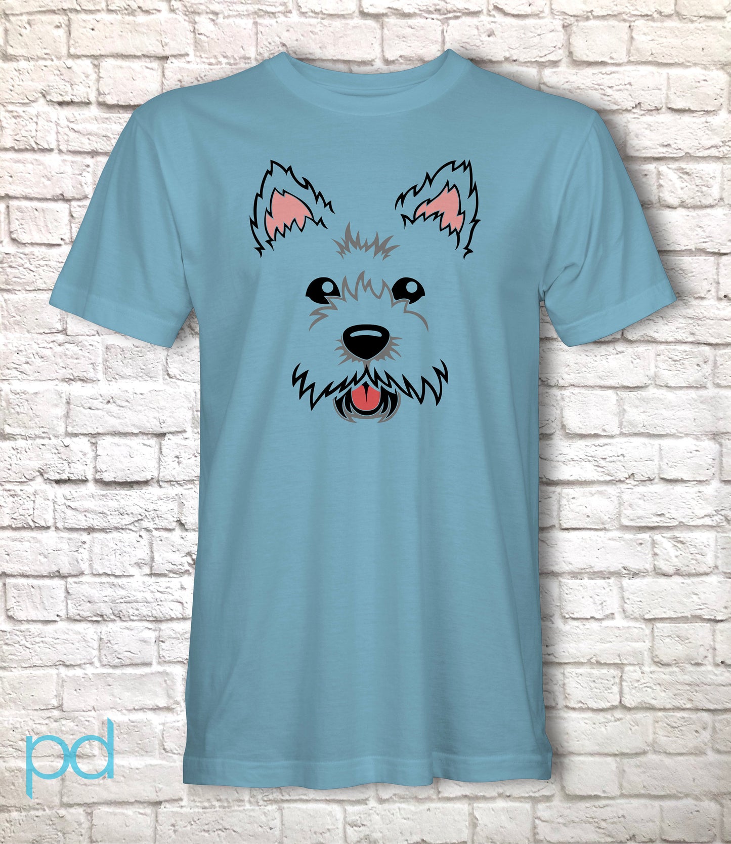 Cute Westie T-Shirt, West Highland Terrier Gift Idea, Adorable Fluffy Dog Face Tee Shirt T Top