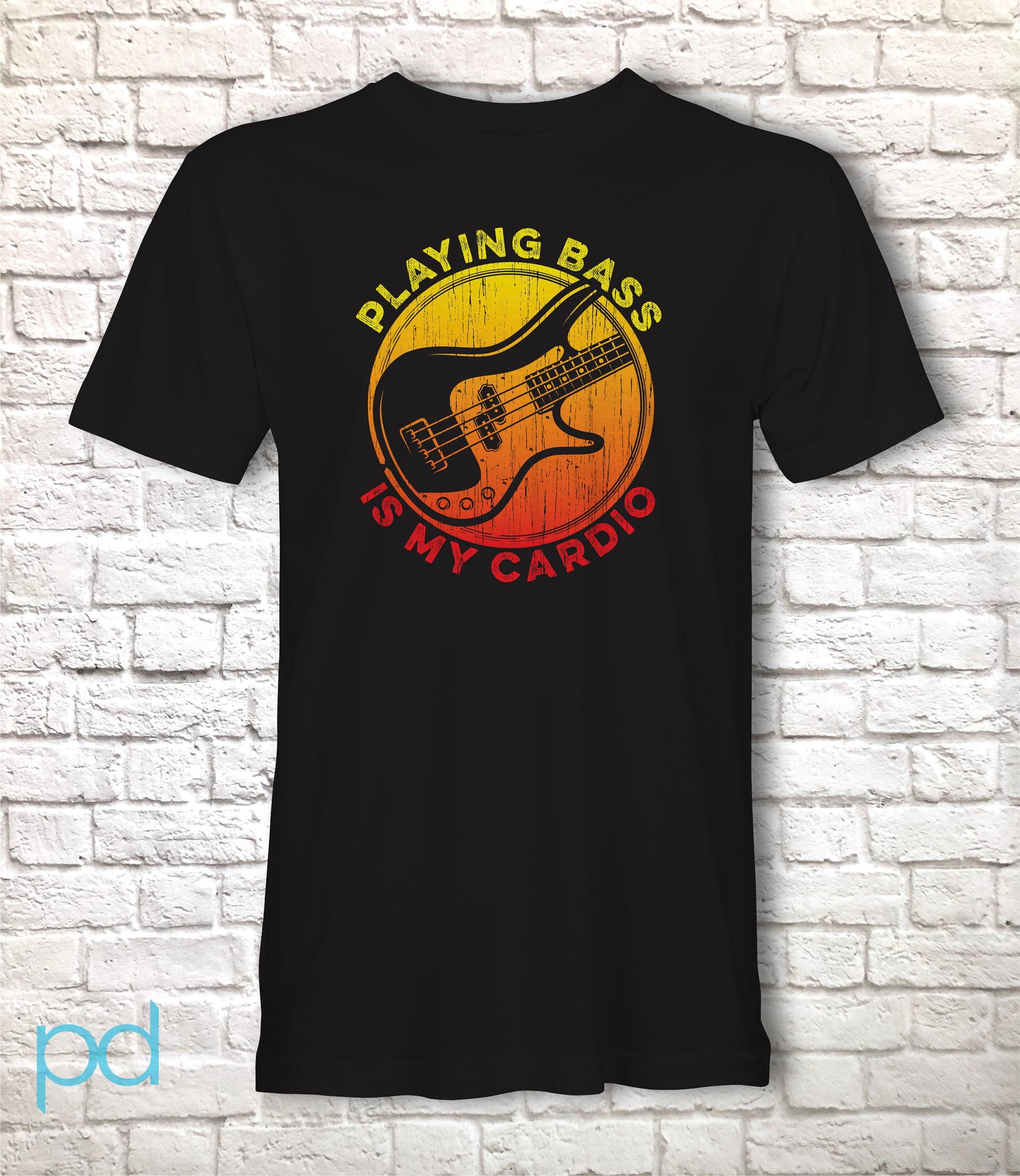 Funny Bass Player T Shirt Gift, Bassist Present Idea, Playing Bass Guitar Is My Cardio Tee Shirt T Top