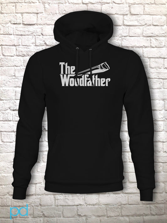 Funny Carpenter Hoodie, Woodfather Parody Gift Idea, Humorous Woodworking Joiner Pullover Hoody, Handsaw Clean