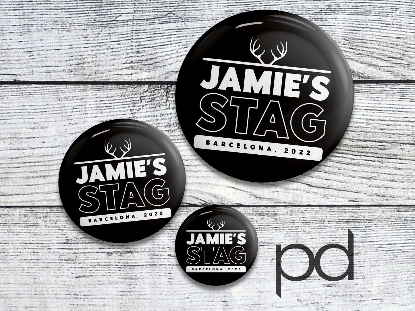 Stag Party Pin Badge, Bachelor Stag Do Pin Back Button Badge