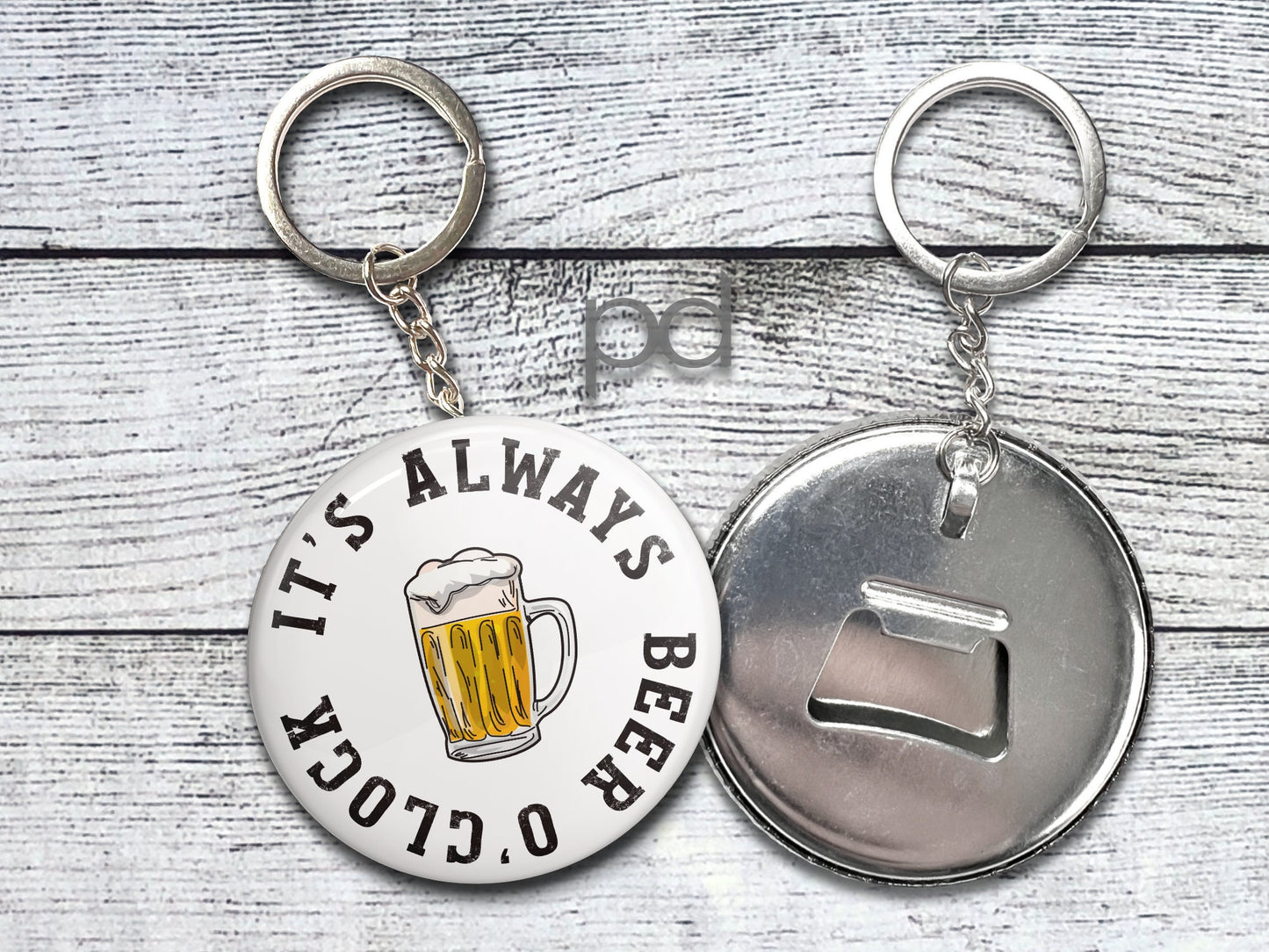 Funny Beer Bottle Opener Fridge Magnet, Beer o'Clock Keyring Bottle Opener Button Badge, Stag Gifts