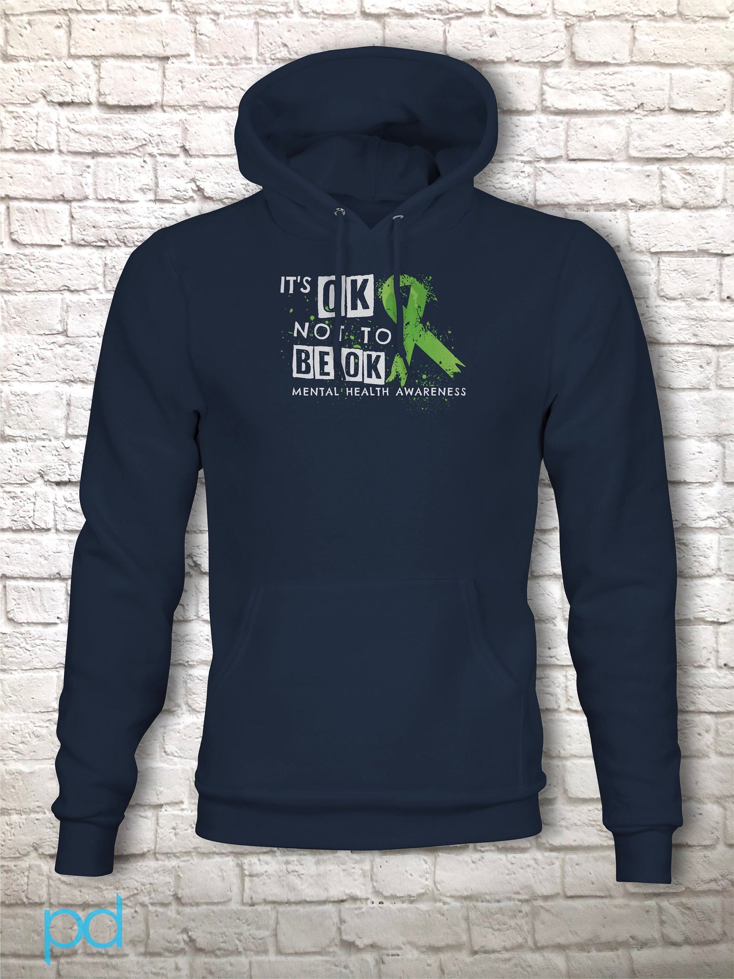 Mental Health Hoodie, It's OK Not To Be OK, Long Sleeve Awareness Hooded Sweatshirt Hoody