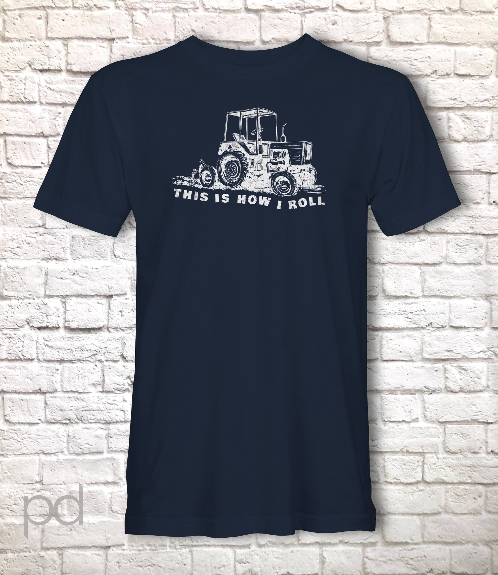 Funny Farmer T-Shirt, This Is How I Roll Tractor Design Gift Idea, Humorous Tractor Farming Tee Shirt T Top