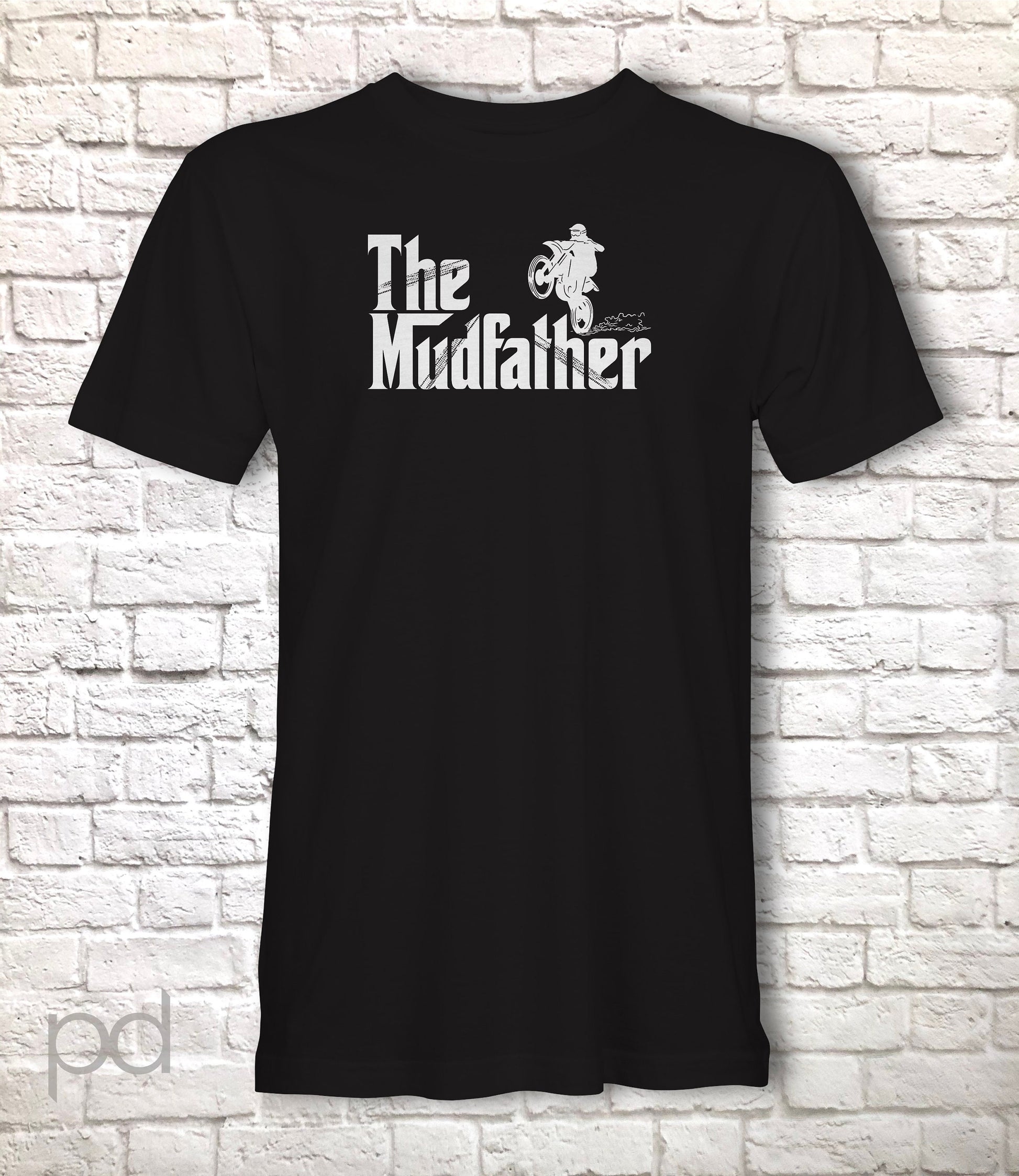 Motocross T-Shirt, Parody The Mudfather Gift Idea, Humorous Dirt Bike Motorcross Tee Shirt T Top